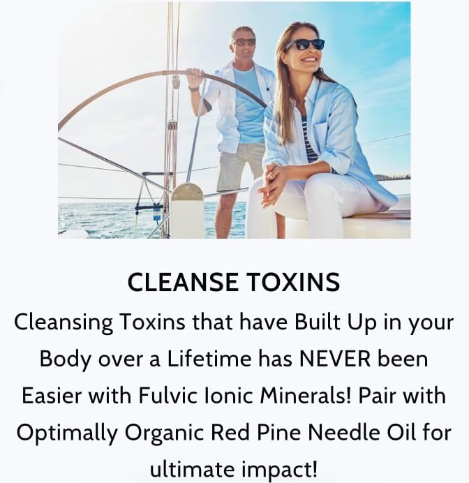 Optimally Organic Water Extracted Fulvic Ionic Minerals X200 - Patented BioActive Fulvic Acid, Humic Acid, Trace Minerals, Electrolytes & Essential Amino Acids - 5+ Month Supply