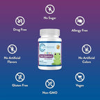 Zen Comfort for Kids, Organic Relaxation Support with 5-HTP, L-Theanine, Passionflower, Zinc, Pediatrician Formulated, Zero Sugar, Vegan, Berry Flavor, 45 Soft Chewables
