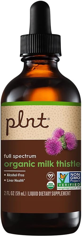 Organic Liquid Milk Thistle, Full Spectrum, Supports Liver Health - Alcohol-Free (2 fl. oz.)