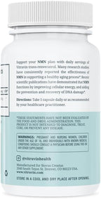 VITRUVIN NMN 500mg - Ultra-Absorbable, Vegan, Non-GMO, Gluten-Free, Gelatin-Free - 1 Bottle, 30 Capsules
