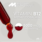 B12 Vitamins 5000 mcg - Sublingual B12 Methylcobalamin Drops - Vitamin B 12 for Women and Men - Mood & Energy Booster Methylated B 12 for Metabolism & Health Support