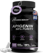 Apigenin Supplement 100mg from Chamomile Extract 120 Count - 98% purity- Apigenin Supplement for Sleep, Mood, Cognition, Prostate health - Excellent sleep aid, Non-GMO, No Fillers - 4-Month Supply