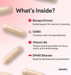 Focus Plus Cognitive Performance Enhancer | with N-Acetyl L-Tyrosine, DMAE Bitartrate, GABA, Glutamic Acid | Boosts Focus, Enhances Memory, Supports Brain Health | 60 Count | 30 Day Supply