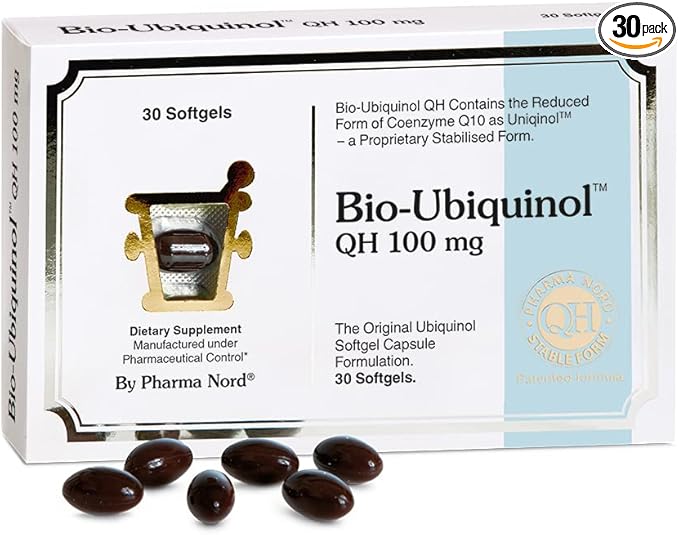 Pharma Nord Bio-Ubiquinol QH 100 mg – Antioxidant for Energy, Heart & Fertility Support, Non-GMO, Gluten-Free, 30 Softgels