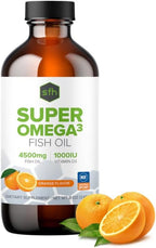 SFH Fish Oil 3400mg Omega 3 Liquid | Omega 3 Fish Oil Supplement with EPA DHA + Vitamin D3 1000 IU | Natural Orange Flavor | Wild Alaskan Pollock | 8 fl oz
