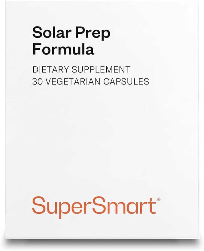 Supersmart Solar Prep Formula (Advanced Formula) - with Beta Carotene, Biotin - Skin Supplement | Gluten Free & Vegetarian Friendly - 30 Capsules