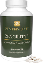 Zen Principle Zengility™ Joint Support & Bone Strength Supplement – Fast-Acting Relief with MSM, Plant Calcium, Vitamin K2 & D3. Shellfish-Free Vegan Formula for Mobility & Comfort. 120 Capsules