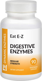Eat E-Z Digestive Enzymes – Broad-Spectrum Enzyme Blend for Proteins, Carbohydrates, Fats, Dairy & Fiber – Supports Digestive Comfort & Occasional Bloating – 90 Capsules