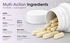 1LifeScience Cognition & Vision Support Supplement – NMN, Lion’s Mane, Cat’s Claw, Apigenin, PQQ & Lutein – NAD+ Support Formula – cGMP Made in USA – 60 Caps