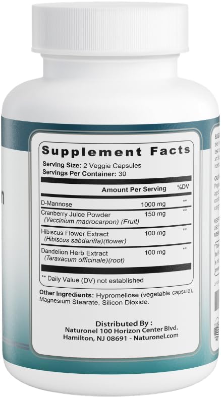Lymph System Support – Natural Lymphatic Cleanse with D-Mannose, Cranberry, Hibiscus & Dandelion Extract | Non-GMO, Made in USA, GMP Certified - Lymphatic Drainage Supplements (1)