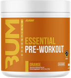 RAW Essential Pre-Workout Powder (Orange) - Chris Bumstead Sports Nutrition Supplement for Men & Women - Preworkout Energy Powder with Caffeine, L-Citrulline, L-Tyrosine, & Beta Alanine Blend