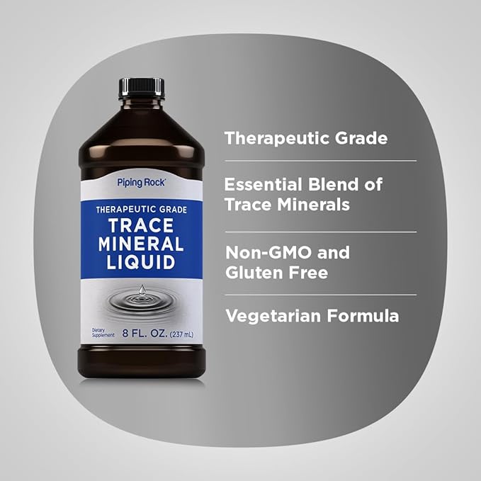 Piping Rock Trace Mineral Liquid | 8 fl oz | Therapeutic Grade Supplement | Non GMO, Gluten Free