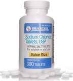 Sodium Chloride Tablets 1gm | Electrolyte Salt for POTS Syndrome and Dysautonomia Support | Rapid Rehydration| 15.4gr. | 100 Count | Made in the USA