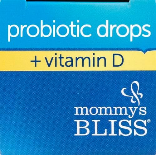 Mommy's Bliss Baby Probiotics + Vitamin D Drops,Supports Digestive Health & Immune Function*,400IU Vitamin D,Supports Bone Development*,Newborns+,Flavorless,0.34 Fl Oz (30 Servings),(Pack of 2)