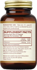 Chromium Picolinate 500 mcg,Chromium Supplements,Non-GMO, Gluten Free,100 Veg Capsules