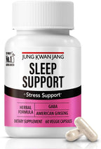 JUNG KWAN JANG Sleep Support GABA Complex 500mg with American Ginseng - Sleep Aid Supplement for Meditation Support, Better Sleep, and Increased Energy, 60 Capsules for Men and Women