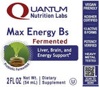 Quantum Nutrition Labs Max Energy B - Vitamin B Complex Liquid Drops, Organic Supplement for Women and Men, Vitamin B1, B2, B3, B5, B6, B12 - 2 Fl Oz