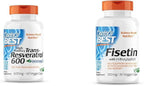 Doctor's BEST Trans-Resveratrol 600 mg 60 Count & Fisetin with Novusetin 100 mg 30 Count