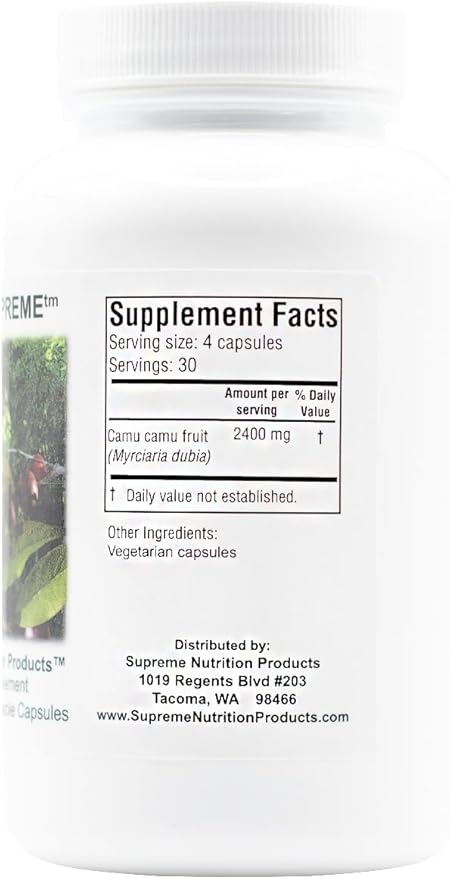 Supreme Nutrition Camu Supreme, 120 Pure Camu Camu Fruit Vegetarian Capsules