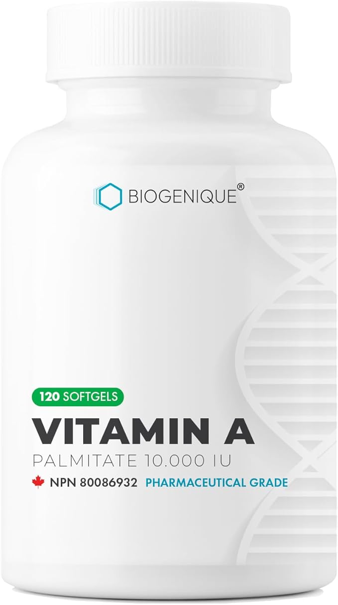 Vitamin A - 120 Softgels 10,000 IU - Helps Support Eye, Skin Health and Immune System - 4 Months Supply Vitamin A Supplement Made in Canada, Non-GMO