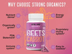 Beet & Carrot Juice Caps - USA Grown, Organic Raw Cold Pressed for Eye, Skin & Heart Health – Vegan, Non GMO 120Ct