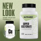 NutraBio Chelated Copper Bisglycinate Supplement (3mg), Immune Support - Copper Supplement- 90 Capsules