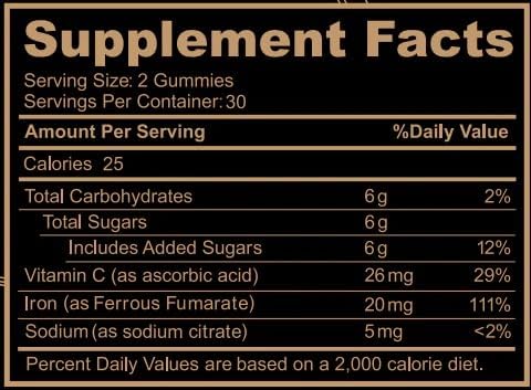 Black Girl Vitamins - Iron Gummies (20 mg), Supports Iron Deficiency & Anemia, Gluten-Free, Gelatin Free, Made in The USA (Grape, 60 Count) 30 Day Supply (Pack of 2)