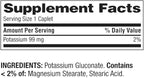 ikj Potassium Caplets Dietary Supplement Value Size, 99 Mg, 500 Count