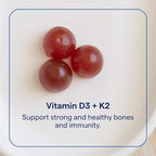 Trace Minerals Vitamin D3 + K2 Gummies - Bioavailable Vitamin Blend for Bone, Heart & Immune System Support - High-Potency - Plant-Based - Gluten-Free & Vegan - Strawberry - 60 Servings