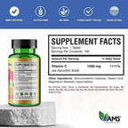 America Medic & Science Rapid-C 1000mg Vitamin C Supplement (1 Pack of 100 Tablets) Energy Booster, Daily Immune System Support, Antioxidant | Vegan, Non-GMO Coated Ascorbic Acid for Adult Men & Women
