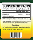 Chromium Picolinate 1000 MCG Serving 120 Vegetable Capsules