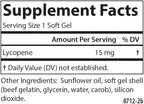 Carlson - Lycopene, 15 mg, Tomato-Free, Prostate Health & Circulation Support, Optimal Wellness, 180 Softgels