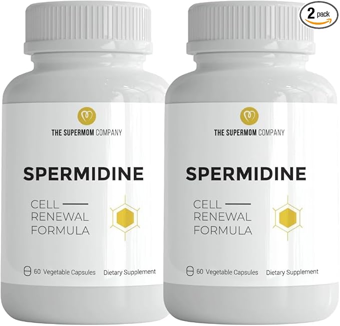 Spermidine Supplement – 120 Vegetable Capsules – Wheat Germ Extract with 1000 mg Spermidine, Enhanced with BioPerine for Optimal Absorption (2-Pack)