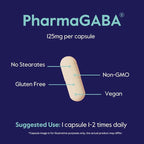 BESTVITE PharmaGABA (120 Veggie Caps) - Natural GABA Supplement - No Stearates - Vegan - Non GMO - Gluten Free