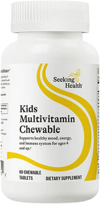Seeking Health Kids Multivitamin Chewable, Formulated for Children’s Health, with L-5-MTHF L-Methylfolate, B12, Riboflavin, Vitamin A, Vegetarian (60 Chewable Tablets)*