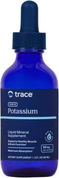 Trace Minerals Ionic Potassium - Liquid Potassium Supplement for Healthy Brain & Muscle Function - Nerve Support - Easy Absorption - Vegan - Non-GMO - Unflavored - 2 fl oz (32 Servings)