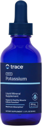 Trace Minerals Ionic Potassium - Liquid Potassium Supplement for Healthy Brain & Muscle Function - Nerve Support - Easy Absorption - Vegan - Non-GMO - Unflavored - 2 fl oz (32 Servings)