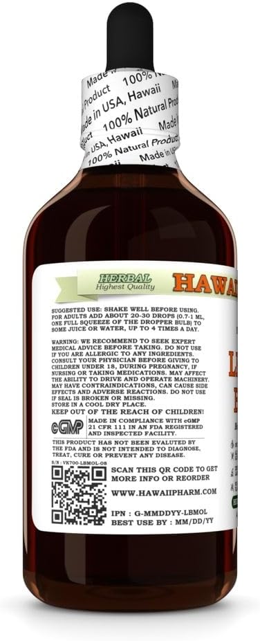 Hawaii Pharm Lemon Balm Alcohol-Free Extract, Glycerite for Relaxation, Supports Restful Sleep, Promotes Mental Clarity and Cognitive Function, Eases Digestive Discomfort - 4 fl.oz