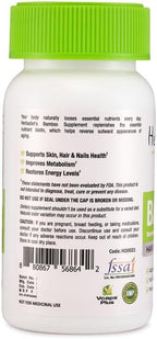 Herbadiet Bamboo Extract Capsules | Supports Healthy Skin, Hair & Nails | Natural Hair Supplement with 70% Silica (120 Capsules)