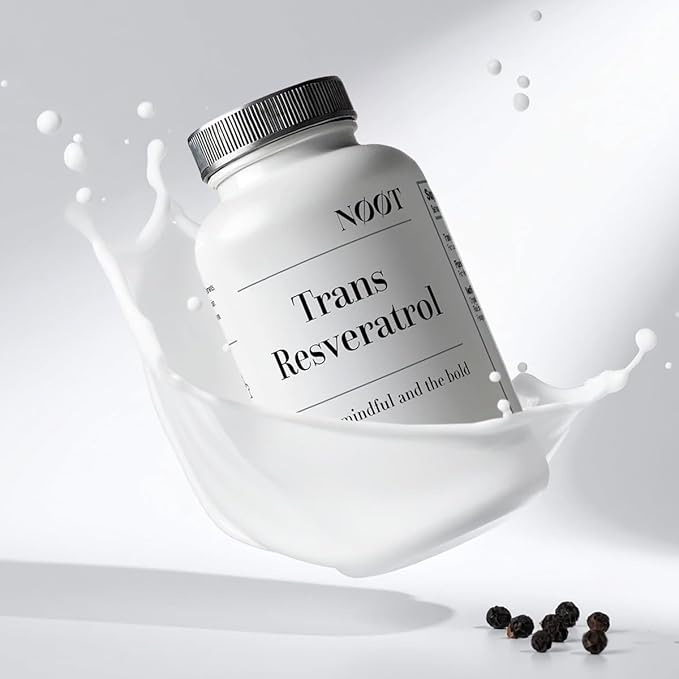NOOT Trans Resveratrol Supplements 500mg High Purity Capsules for Longevity, Anti Aging, Brain & Heart Support, Cellular Health, Vegan Supplements & Antioxidants, Biohacking & Nootropics, 60 Capsules
