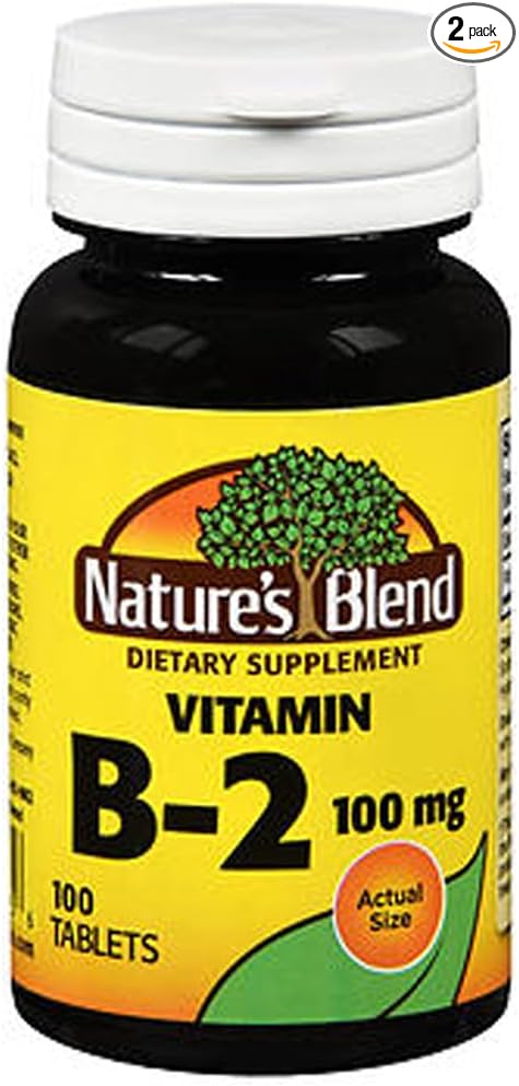 Natures Vitamin B2, 100 mg, 100 tabs by Natures Blend (Pack of 2)