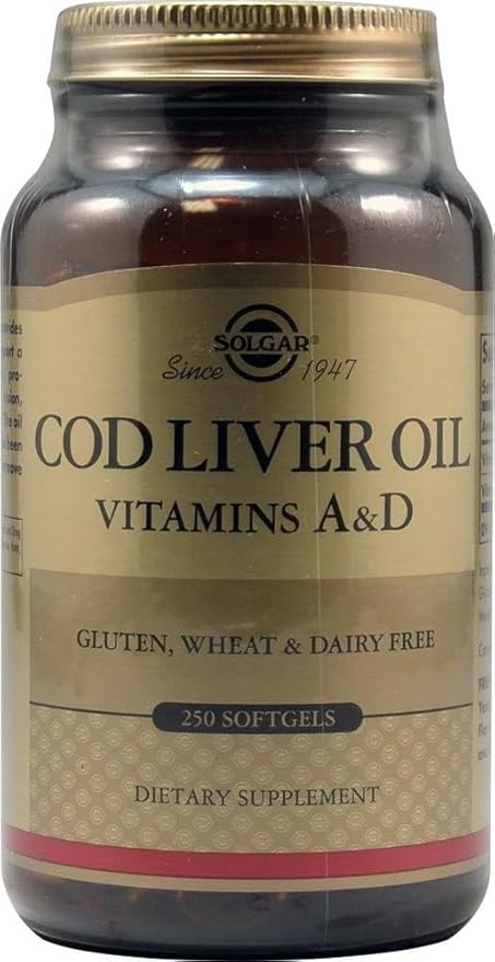 Solgar Cod Liver Oil - 250 Softgels, Pack of 2 - Provides Vitamins A & D - Non-GMO, Gluten Free - 500 Total Servings