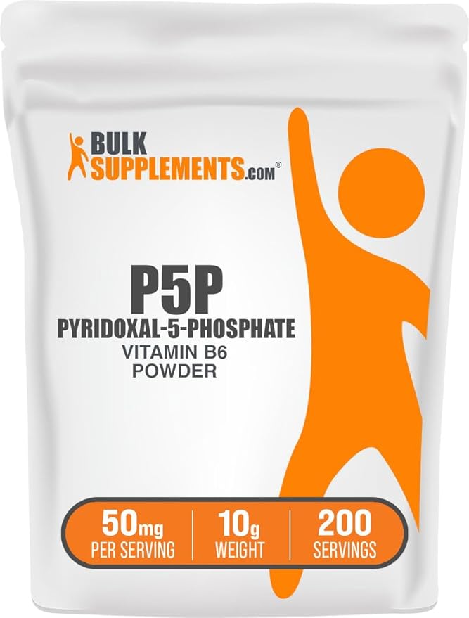 BulkSupplements.com Pyridoxal 5 Phosphate Powder - P-5-P Vitamin B6 Supplement, P-5-P 50mg - P5P Supplement, Gluten Free, 50mg of per Serving, 10g (0.35 oz) (Pack of 1)