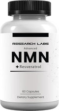 Research Labs Advanced NMN Resveratrol & Betaine (TMG) Longevity Formula – NAD Cellular Energy, Healthy Aging, Metabolic Support – Advanced Science Supplement – Made in USA NAD Supplement Booster