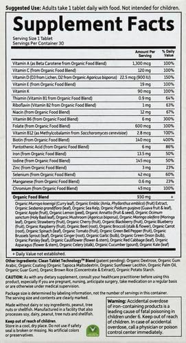 Garden of Life Organics Prenatal Vitamin: Folate for Energy & Healthy Fetal Development, Non-constipating Iron, Vitamin C, B6, B12, D3 – Organic, Non-GMO, Gluten-Free, Vegan, 30 Day Supply (Pack of 6)
