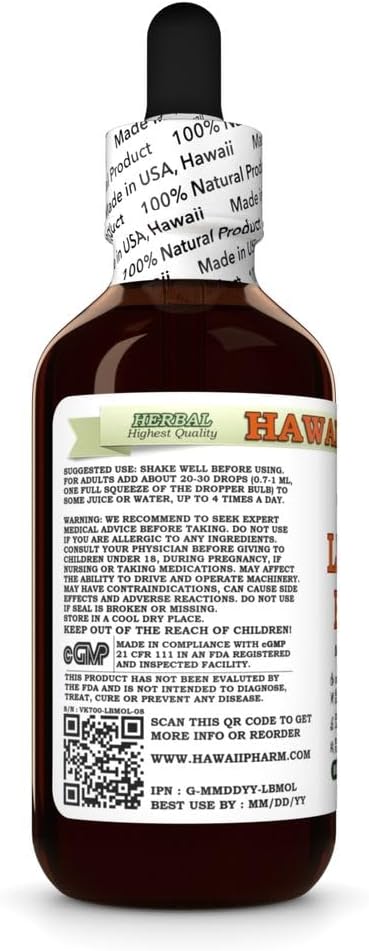 Hawaii Pharm Lemon Balm Alcohol-Free Extract, Glycerite for Relaxation, Supports Restful Sleep, Promotes Mental Clarity and Cognitive Function, Eases Digestive Discomfort - 2 fl.oz