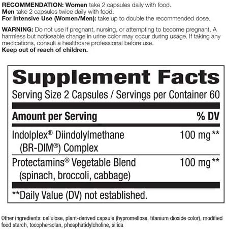 Nature's Way Dim-Plus, Diindolylmethane Vegetarian Capsules, 120-Count (Packaging May Vary), Pack of 2