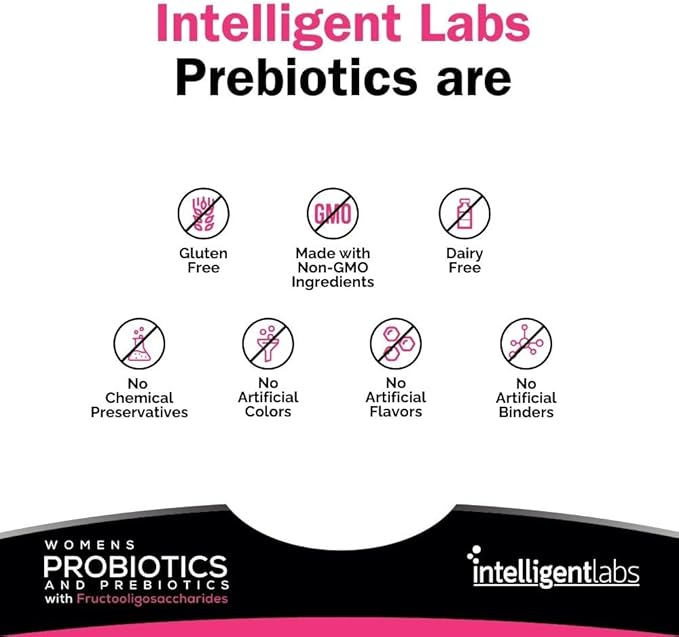 Intelligent Labs Women's Probiotics Formula with Cranberry Extract, D-Mannose and Prebiotics All in one, 6 Billion CFU Probiotic, One Capsule a Day, 60-Day Supply, Third-Party Verified for Purity