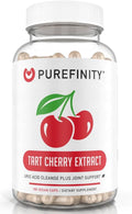 PUREFINITY Tart Cherry Capsules – Uric Acid Flush & Cleanse to Support Joint & Muscle Comfort with 3000 mg Raw Extract, Non-GMO, Gluten Free, Vegan – 180 Count (6 Month Supply)