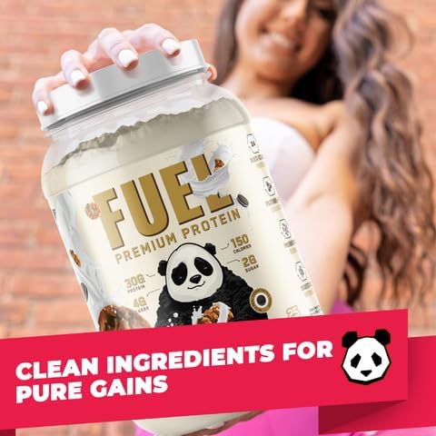 Underground Bio Labs Panda Fuel Premium Protein Whey,Hydrolyzed Collagen,Casein,Probiotics, Enzymes, Keto Friendly,Time Release, 25 Servings (2.5 Pound, Cookies & Cream)